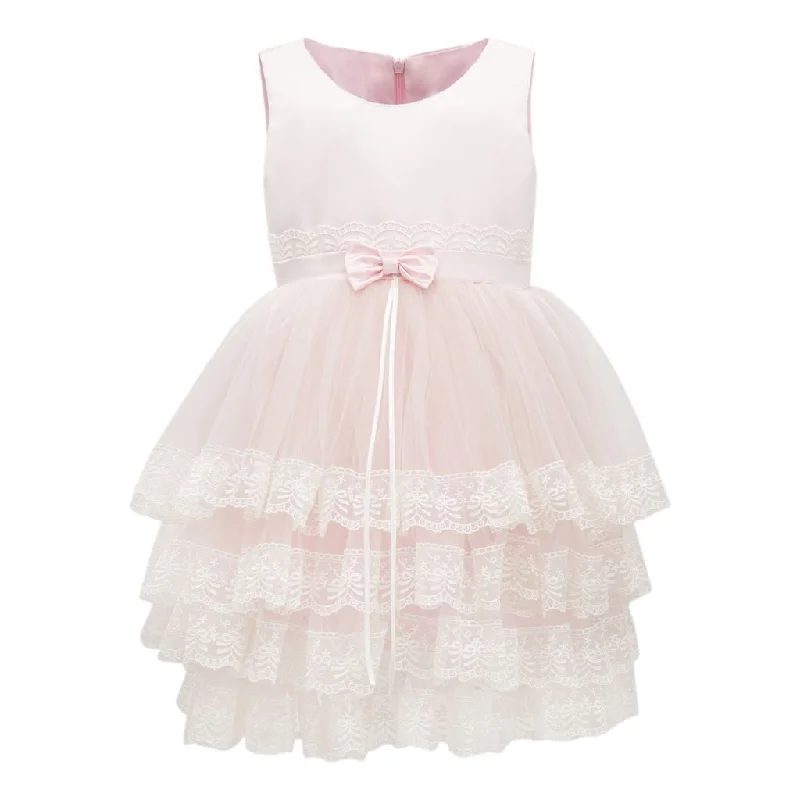 Pink Sleeveless Tier Tulle Dress