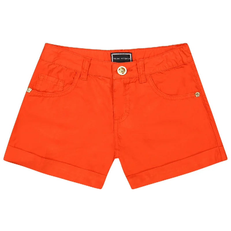 Versace Girls Coral Red Bermuda Shorts