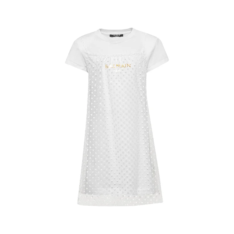 White & Gold Jersey Dress