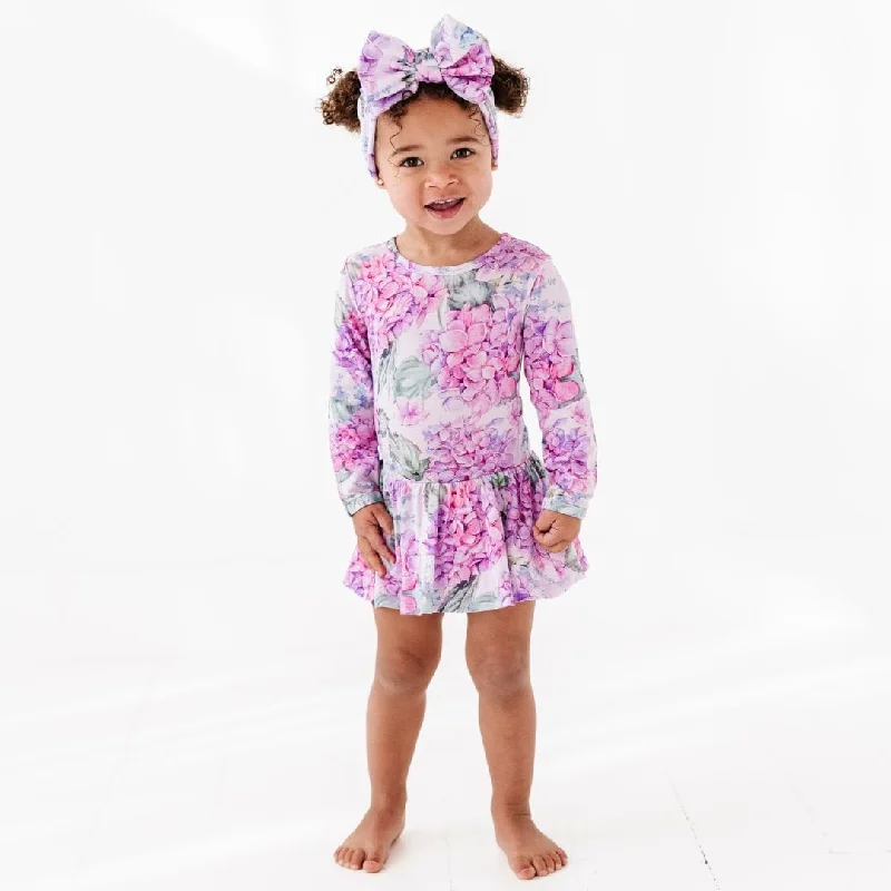 You Had Me At Hydrangea Ruffle Dress - Long Sleeves