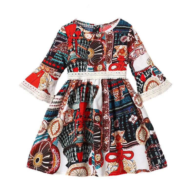 Baby Kid Girls Letters Print Dresses Wholesale 230107208