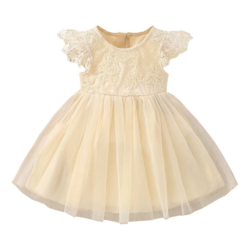 Baby Kid Girls Color-blocking Embroidered Dresses Wholesale 230107213