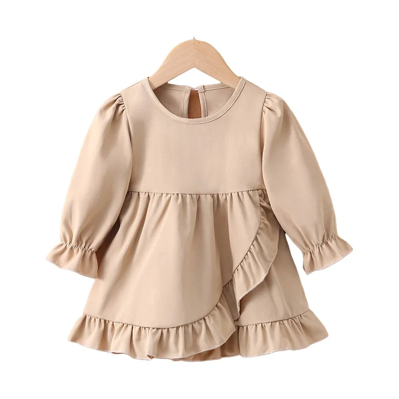 Baby Girls Solid Color Dresses Wholesale 230111139