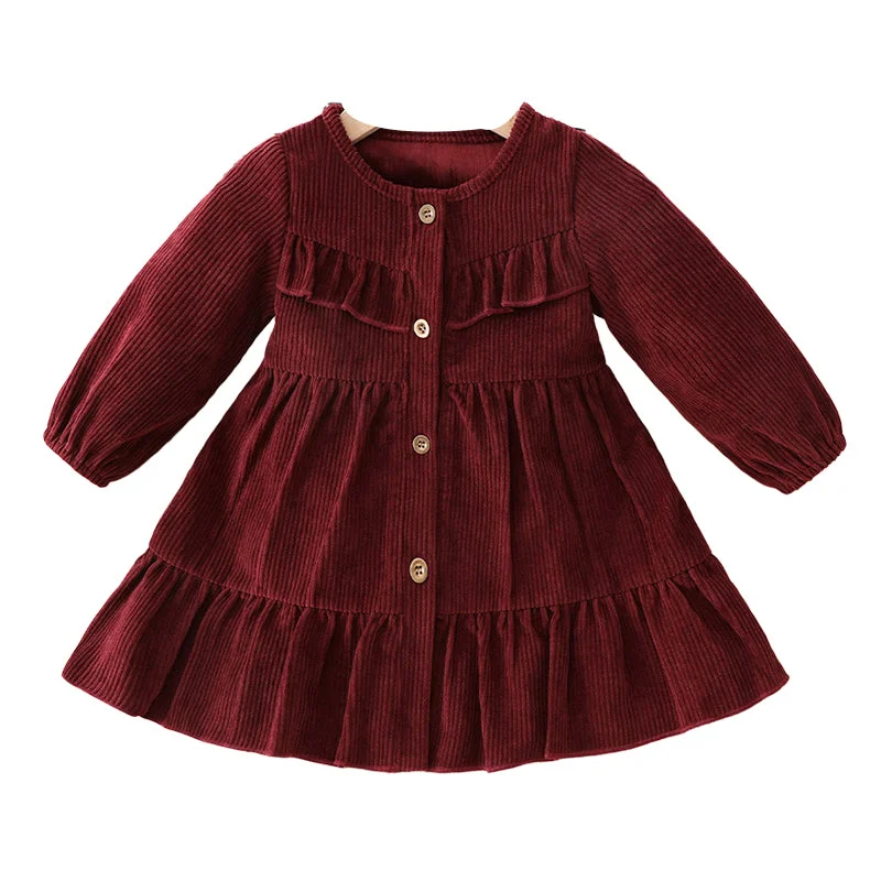 Baby Girls Solid Color Dresses Wholesale 230111190