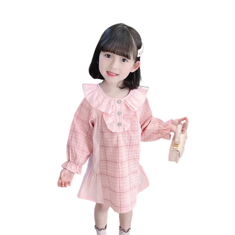 Baby Kid Girls Checked Dresses Wholesale 230114199