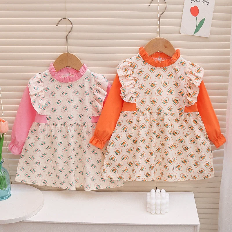 Baby Kid Girls Cartoon Print Dresses Wholesale 230105672
