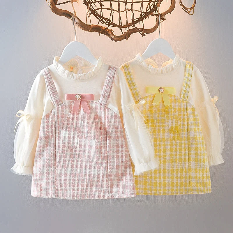 Baby Kid Girls Checked Dresses Wholesale 230105219