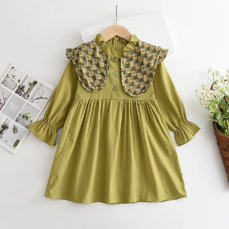 Baby Kid Girls Flower Print Dresses Wholesale 230103300