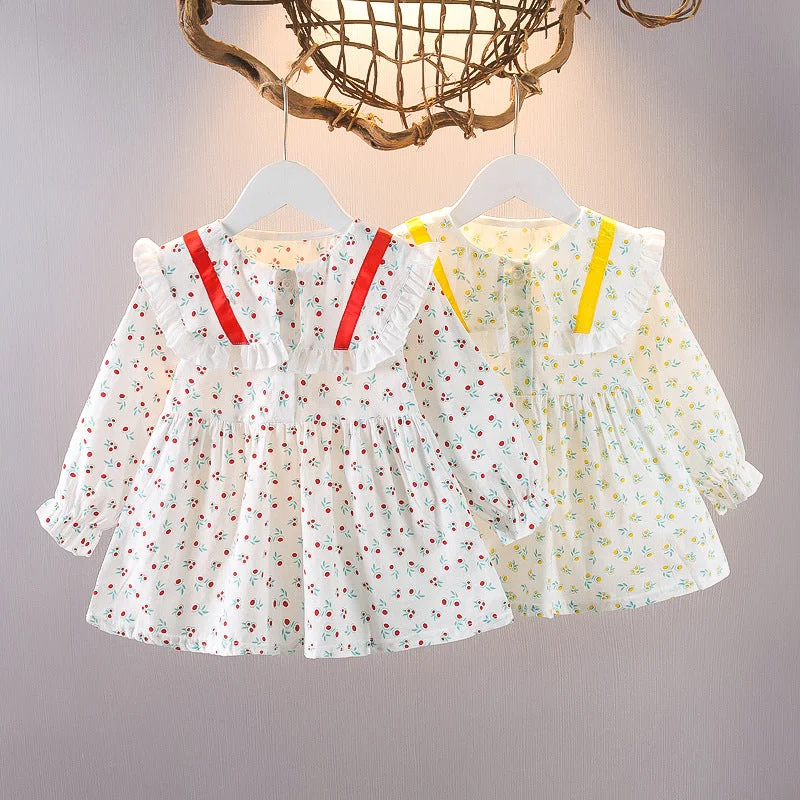 Baby Kid Girls Flower Print Dresses Wholesale 230105715