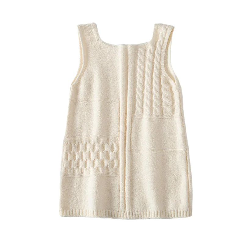 Baby Kid Girls Solid Color Crochet Dresses Wholesale 23010310