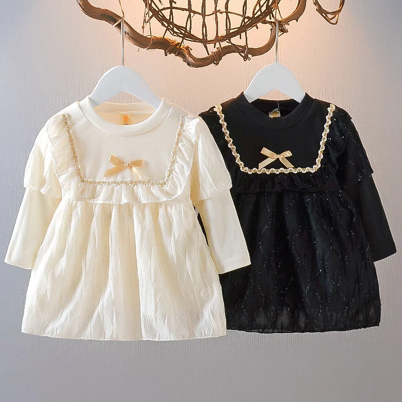 Baby Kid Girls Solid Color Dresses Wholesale 230105220