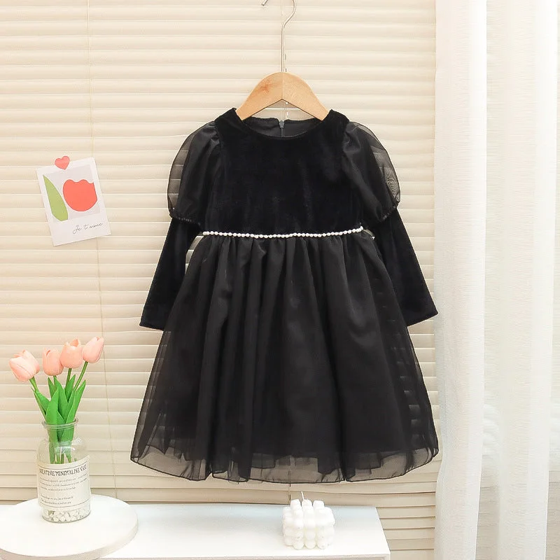 Baby Kid Girls Solid Color Lace Dresses Wholesale 230105768