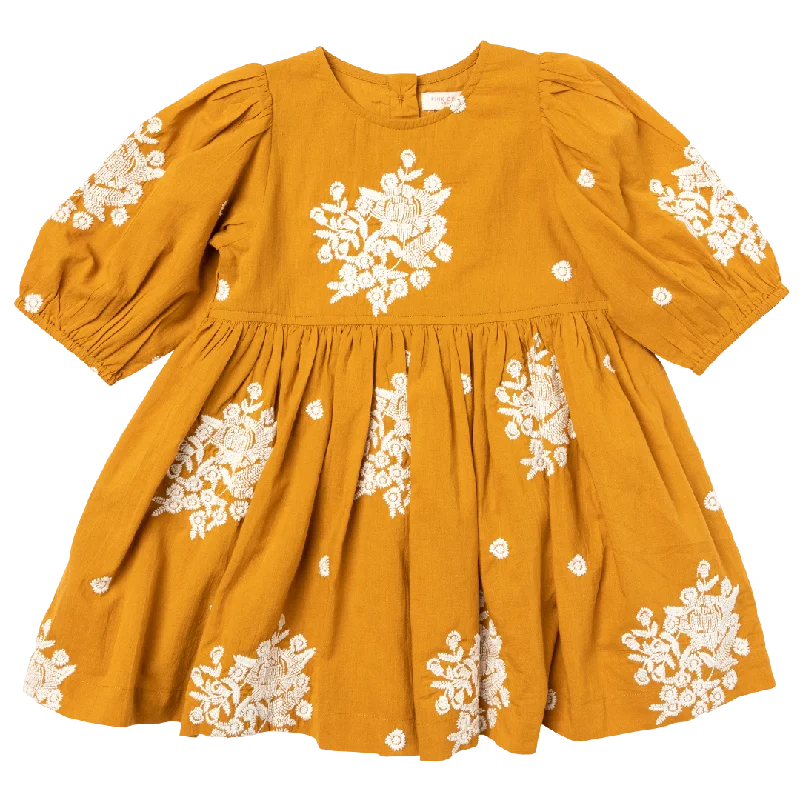 Girls Brooke Dress - Inca Gold Embroidery