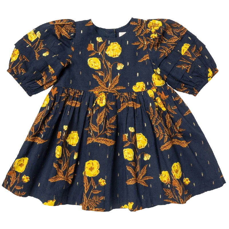 Girls Brooke Dress - Navy Poppy