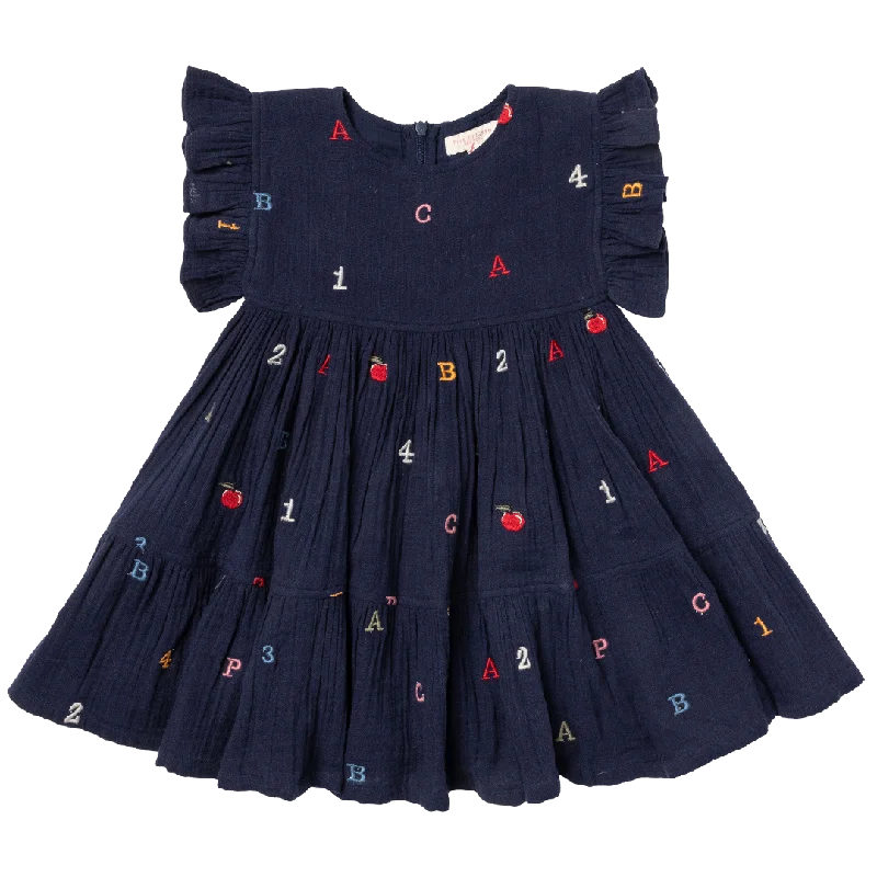 Girls Kit Dress - Alphabet Embroidery