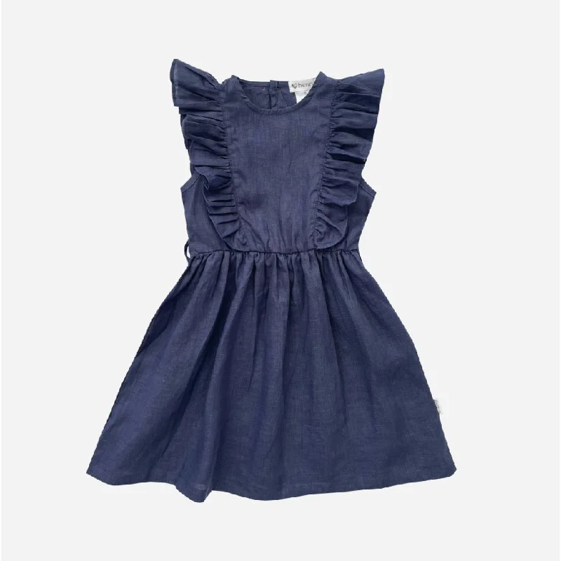 Love Henry Florence Summer Dress (Navy Linen)