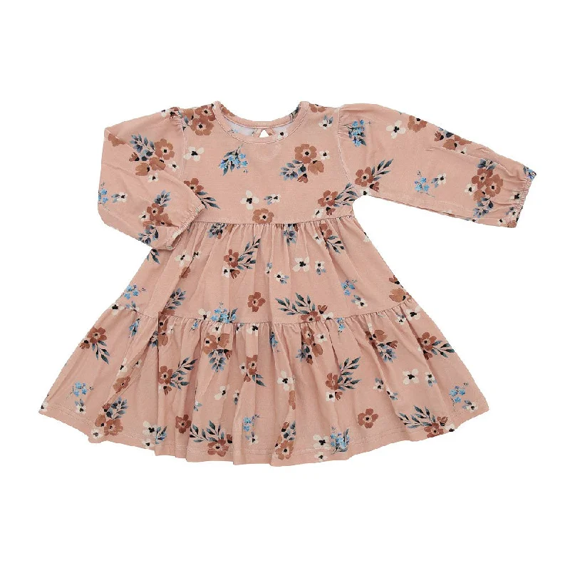 Long Sleeve Tiered Dress - Floral