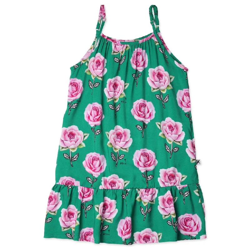 Minti Nice Flowers Woven Dress (Kelly Green)