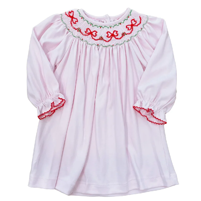 Pink Bishop Bow Smocked Dress