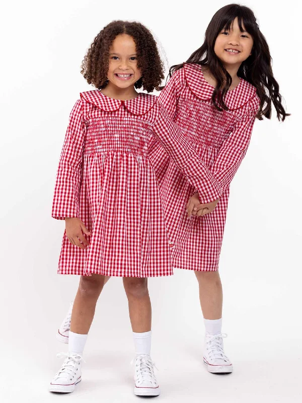 Red Gingham Rebecca Dress