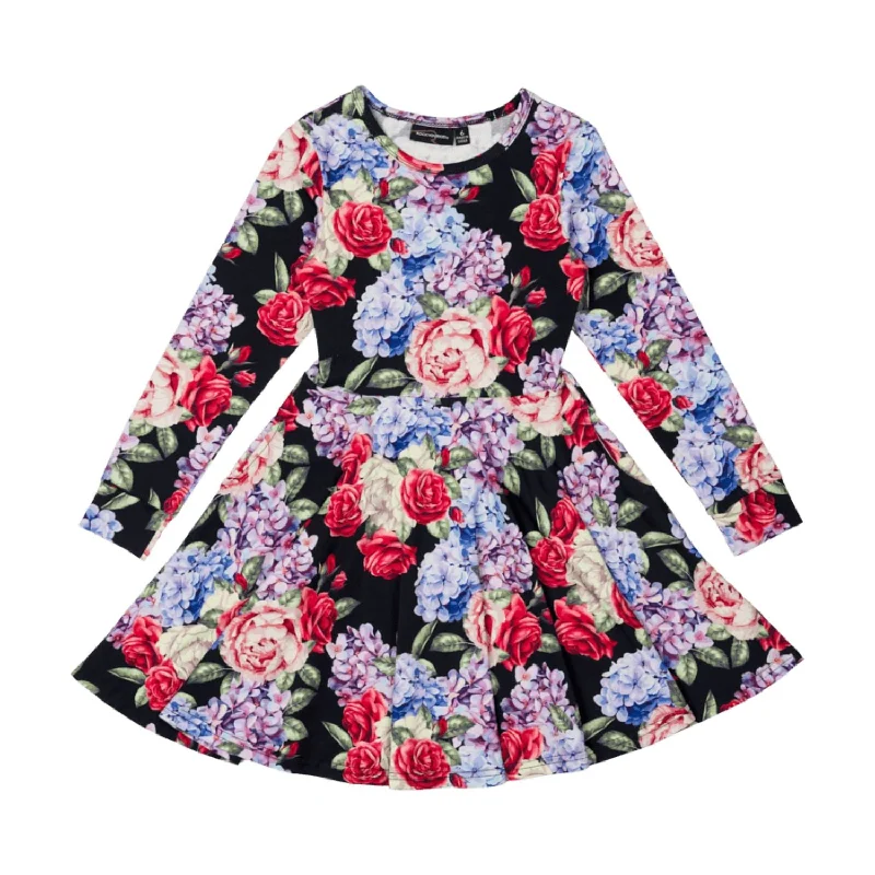 RYK Midnight Florals L/S Waisted Dress