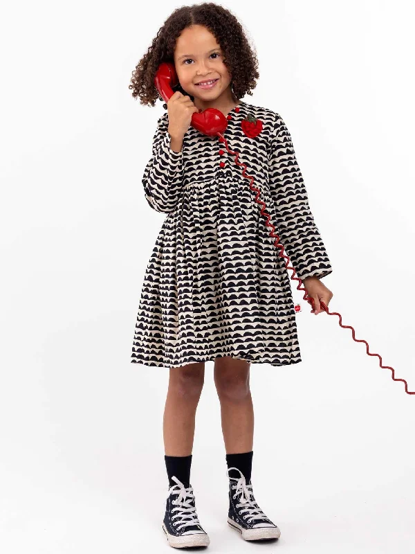 Wiggly Black & Cream Adriana Dress