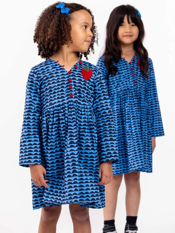Wiggly Ocean Blue Adriana Dress